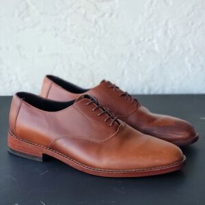 Nisolo Everyday Shoes Mens 9.5 Oxfords Brown Leather Classic Plain Derby Casual